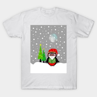 FESTIVE Christmas Penguin. T-Shirt